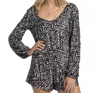 Billabong secret vibes long sleeve romper size small